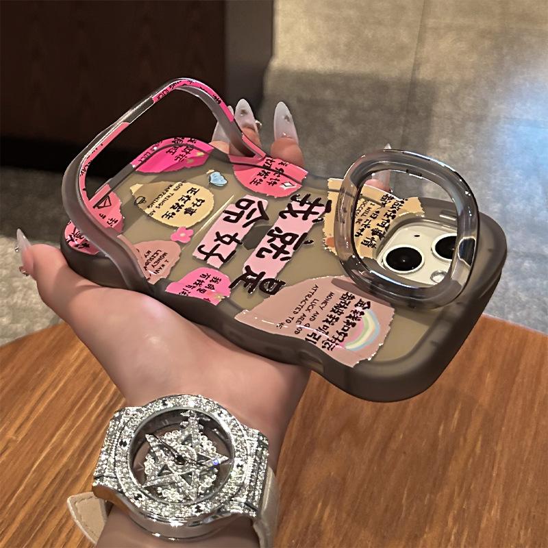 Suitable for Apple 16promax Phone Case 15, Transparent Silicone 13, Dual Stand Xiaomi 14