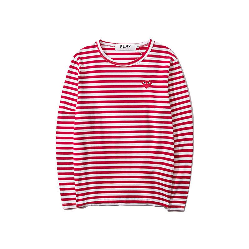 Unisex Çizgili Japon Tarzı Nakışlı Uzun Kollu Üst