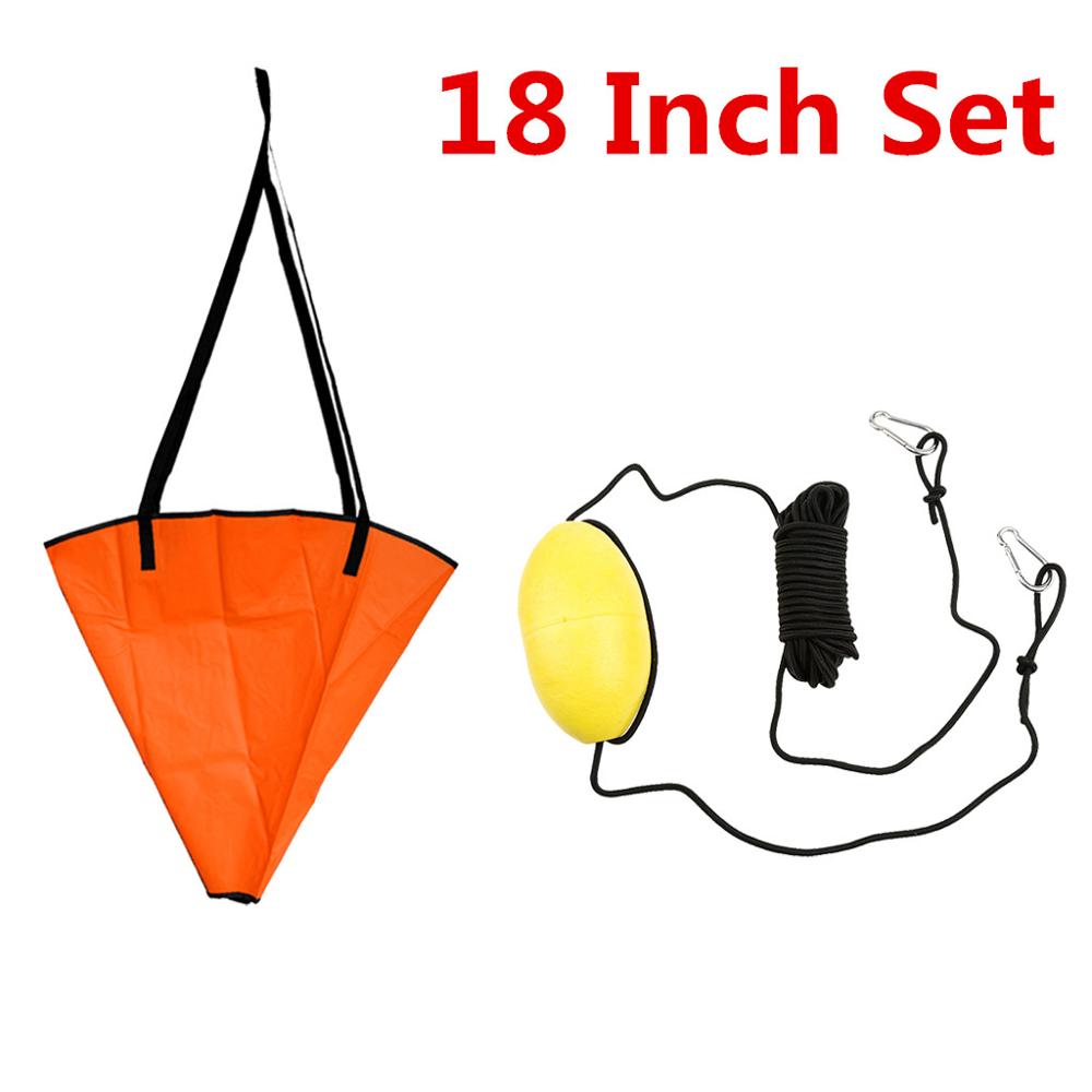 18 24 inch  Sock Sea Anchor Boat Parachute Brake with 30ft Kayak  Anchor Tow Line Throw Line Buoy Ball Fishing Boat
