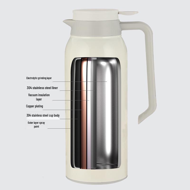 Thermos a Doppia Parete in Acciaio Inossidabile da 1,5L - Tipo a Pressione, Isolamento a Lunga Durata per Casa e Ufficio