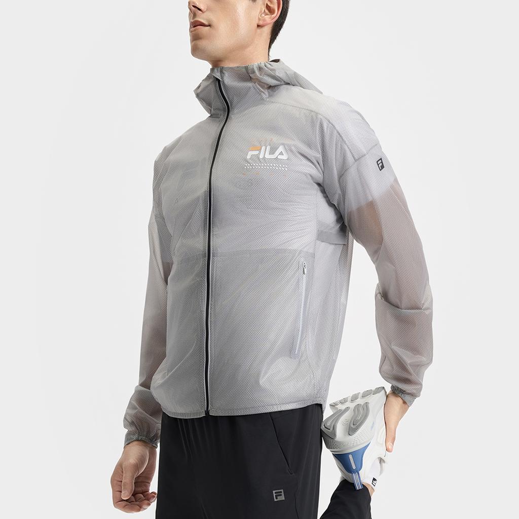 Fila Fitness Logo Knitted Long Sleeve Jacket Men Jackets Blue-Mist-Gray A11M521502F-GY