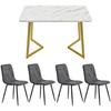Dining Room Set - MUVOE - Table 117x68 Cm - 4 Chairs - Grey - Rectangular