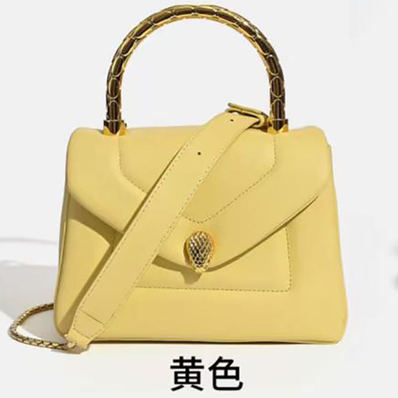 New leather women's bags, high-end cowhide bags, fashionable and versatile snake head portable messenger bags
