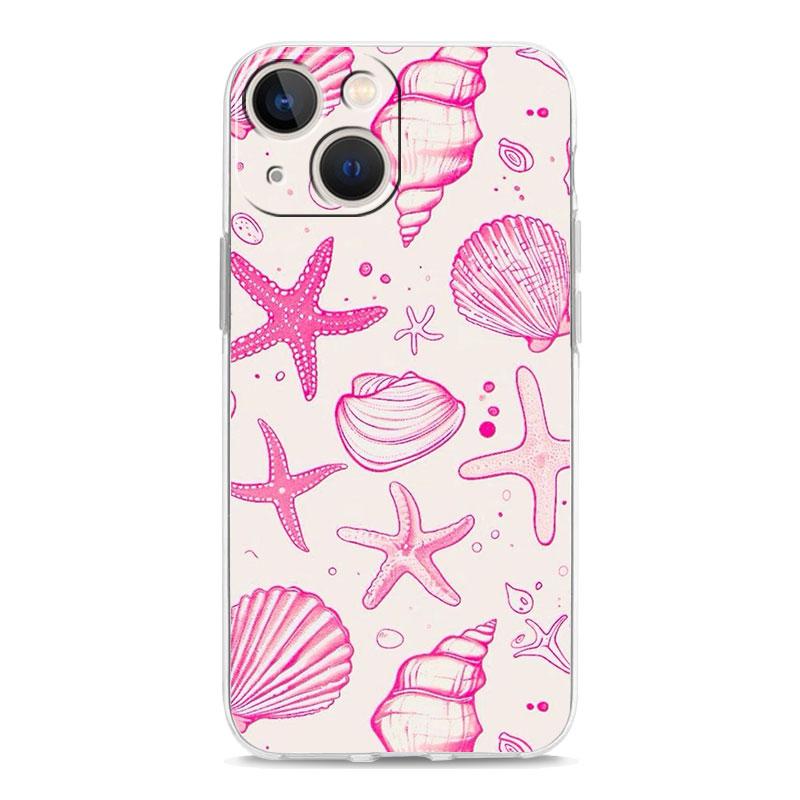 Phone Case For iPhone 17 Air Cases iPhone 16 15 12 13 14 Pro Max SE 7 8 Plus iPhone11 Clear Soft Cover Pink Jellyfish Oceanic