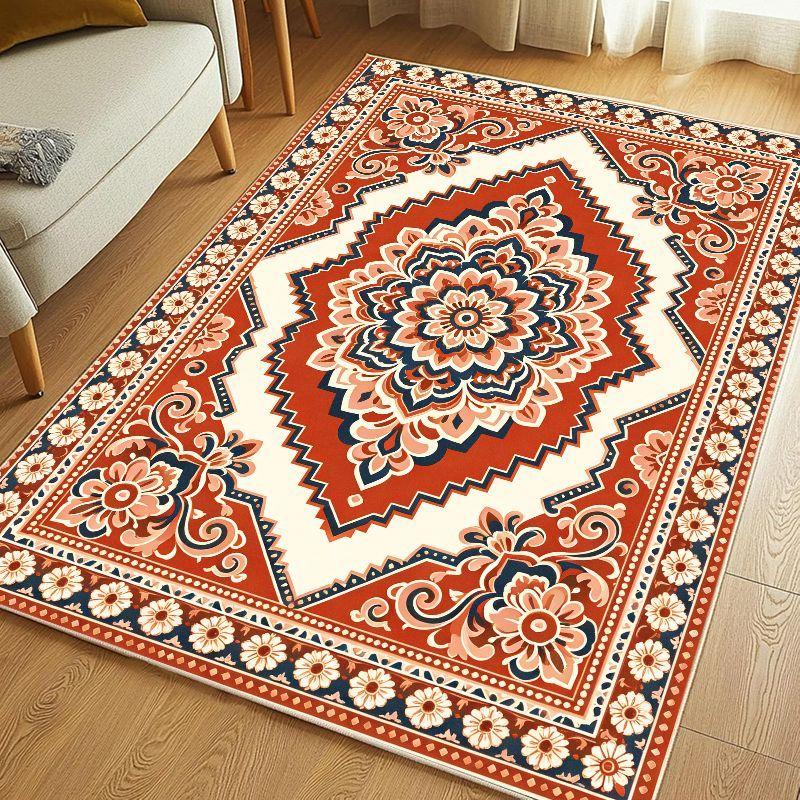 Light Luxury Retro Persian Carpet Soft Anti slip Washable Floor Mat Living Room Bedroom Study Home Decoration