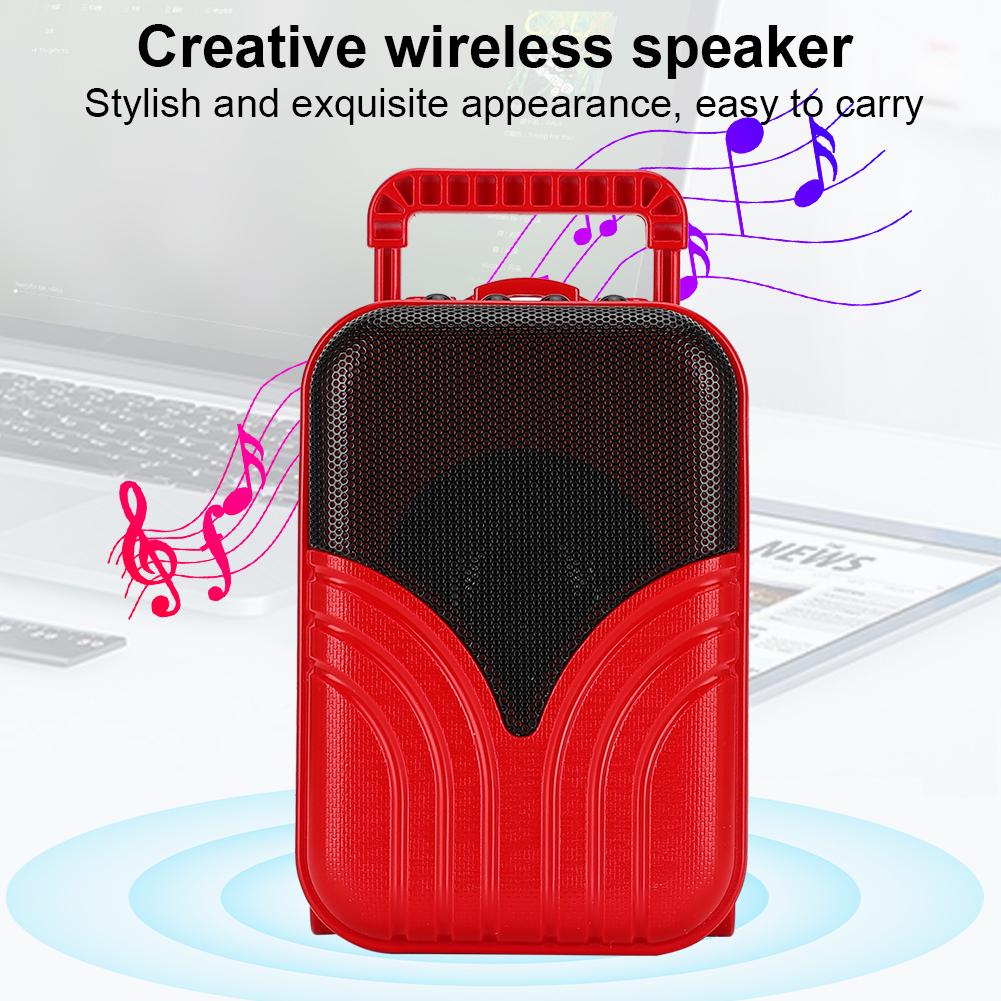 Mini-Wireless-Bluetooth-Lautsprecher, Kofferform, tragbarer Plug-in-Karten-Musikplayer(rot )