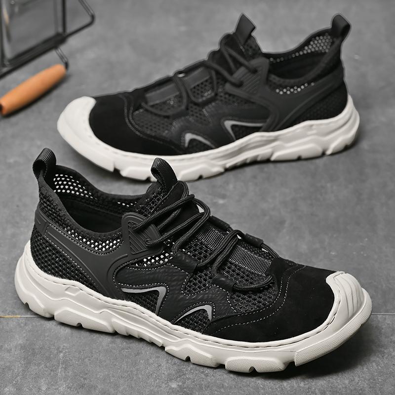 Fashion New Male Walking Flats Outdoor Travel Running Casual Shoes Summer Men's Mesh Sports Shoes Fashion Breathable Anti Slip Footwear