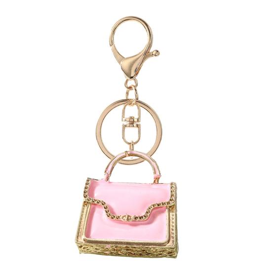 Schlüsselanhänger Anhänger Emaille Mini Handtasche Design Schlüsselanhänger mit Anti-Oxidation Hummerverschluss Dekorative Rucksäcke Zubehör