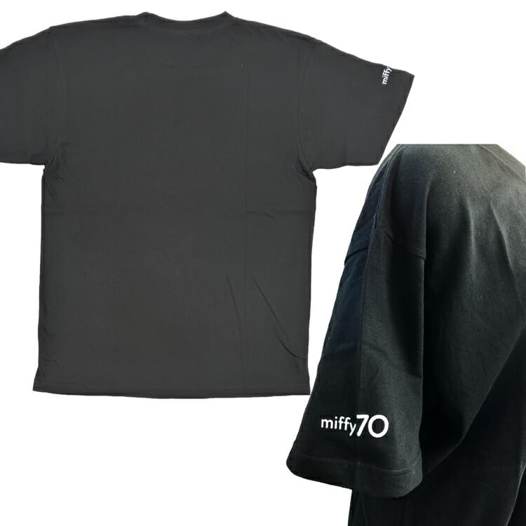 Miffy 70th Anniversary Appliqué T-shirt Gold & Black Black L Size