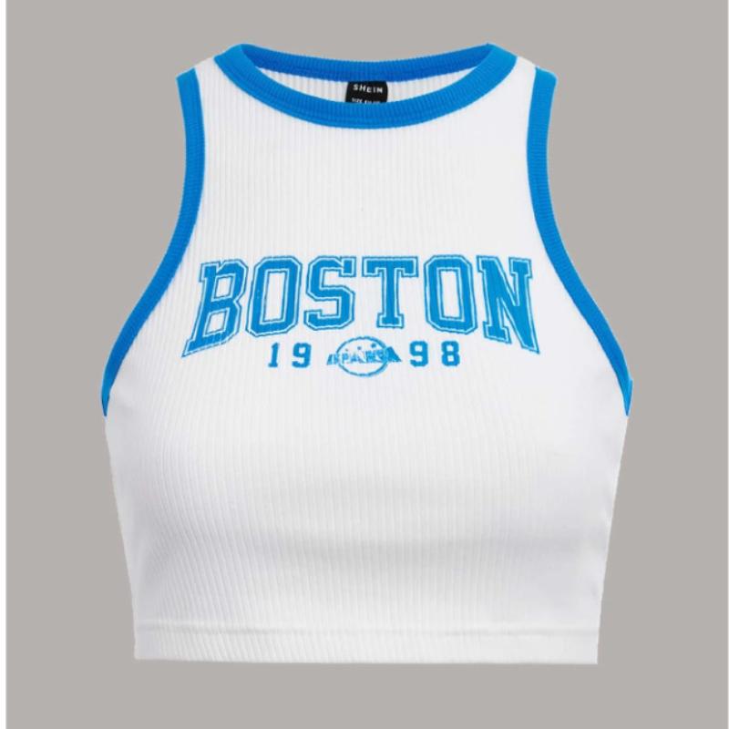 

Летний топ Y2K с контрастным принтом букв для женщин L