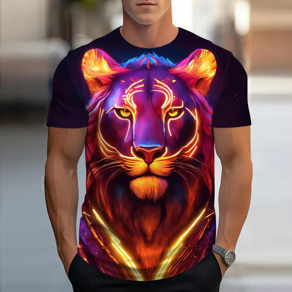 3D Digital Printed Summer Short Sleeved Men's Sports and Leisure T-shirt 13