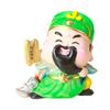 Cartoon God of Wealth Figurine Cute Decorative Tabletop Decoration Feng Shui Statue for Bookshelf Living Room Hotel Office Table