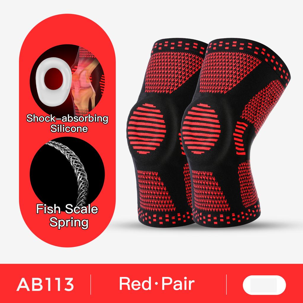 1 Stück Kompressions-Kniebandage Silikon-Stütze für Knieschmerzen Laufen Fitnessstudio Training Sport Arthritis Linderung