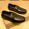 2026 Men's Genuine Leather Driving Moccasins - Classic Brown with Metal Buckle & Anti-Slip Rubber Sole for Casual and Business