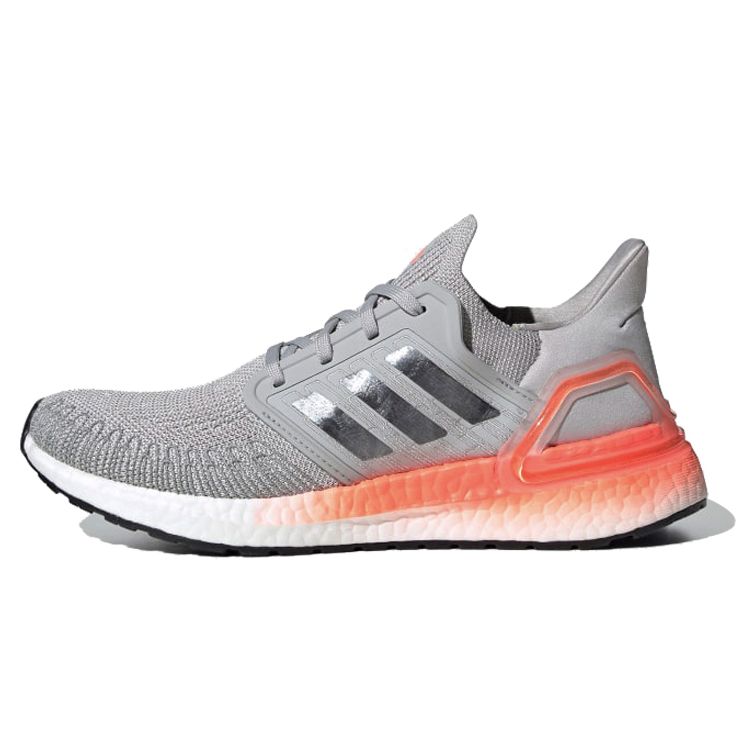 

Adidas UltraBoost 20 Grey Coral Женские кроссовки Grey-Two Night-Metallic Signal-Coral EG0719