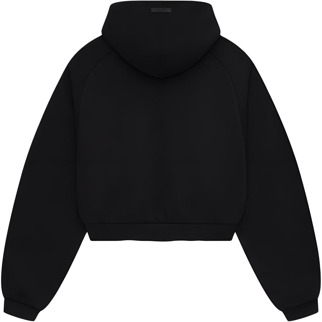 Fear of God Essentials Fleece Cropped Hoodie Black Women Tops 192HO247350FW