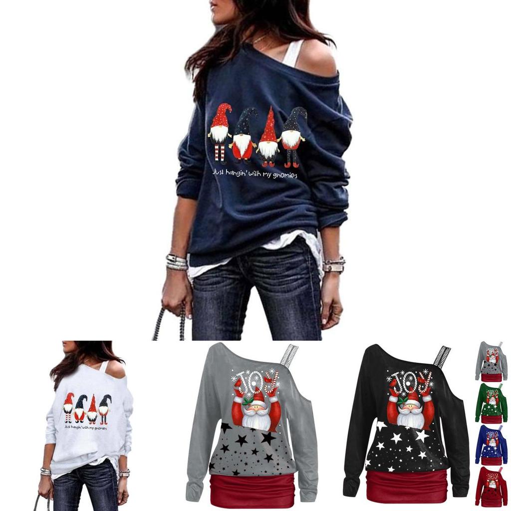 Stylish Women's Christmas Jumper Pullover Loose Fit Sweatshirt For Festive Seasons