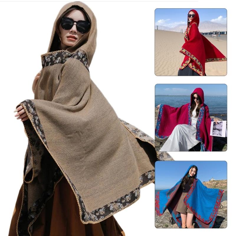 Ethnic Styles Shawl Vintage Pattern Shawl Shawl  Soft and Comfortable Tippet for Autumn and Winter