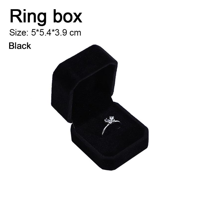 1PCS Boxes for Rings Wedding Alliance Box Jewelry Case Wedding Rings Box Gift Engagement Ring Box Ring Holder JJH01 чёрный