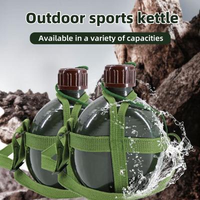Military Water Bottle Adjustable Strap Water Container Large Capacity Canteen Kettle