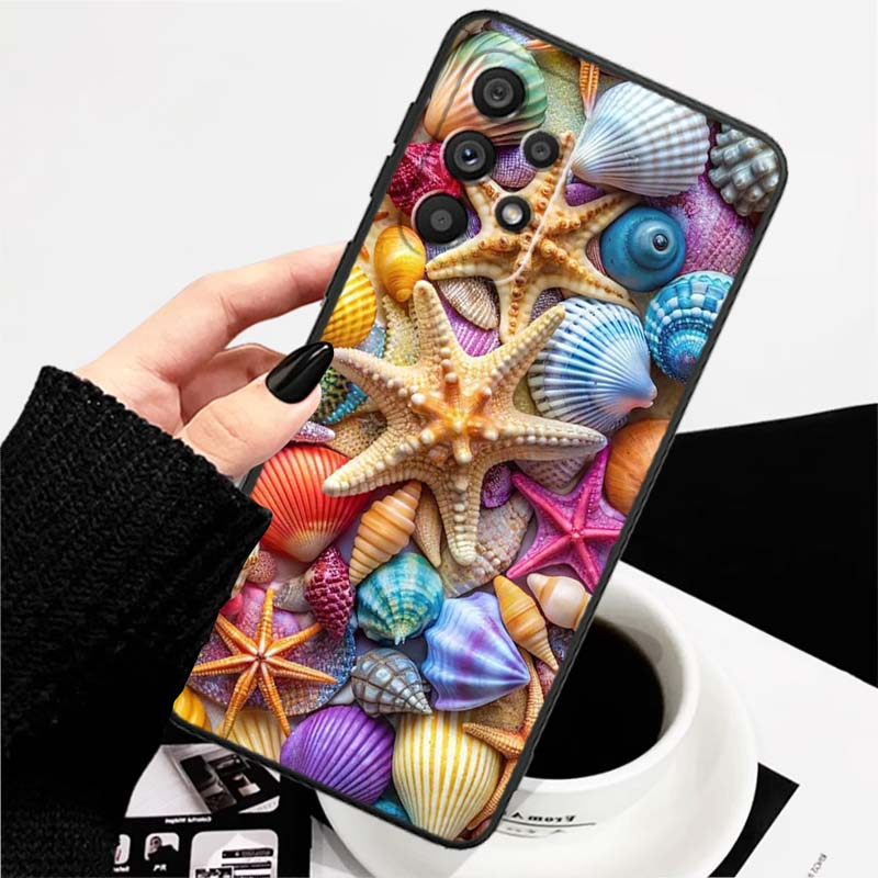 

Мультяшная Аниме Черепаха Слон Для Samsung A73 A72 A71 A55 A54 A53 A52 A51 A13 A22 A16 A15 A12 A14 A26 A07 5G Черный Чехол для Телефона Galaxy A16 5G