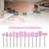 12PCS Quartz Nail Drill Bits Set Nail File Drill Replacement Bits Manicure Nail Art Tools