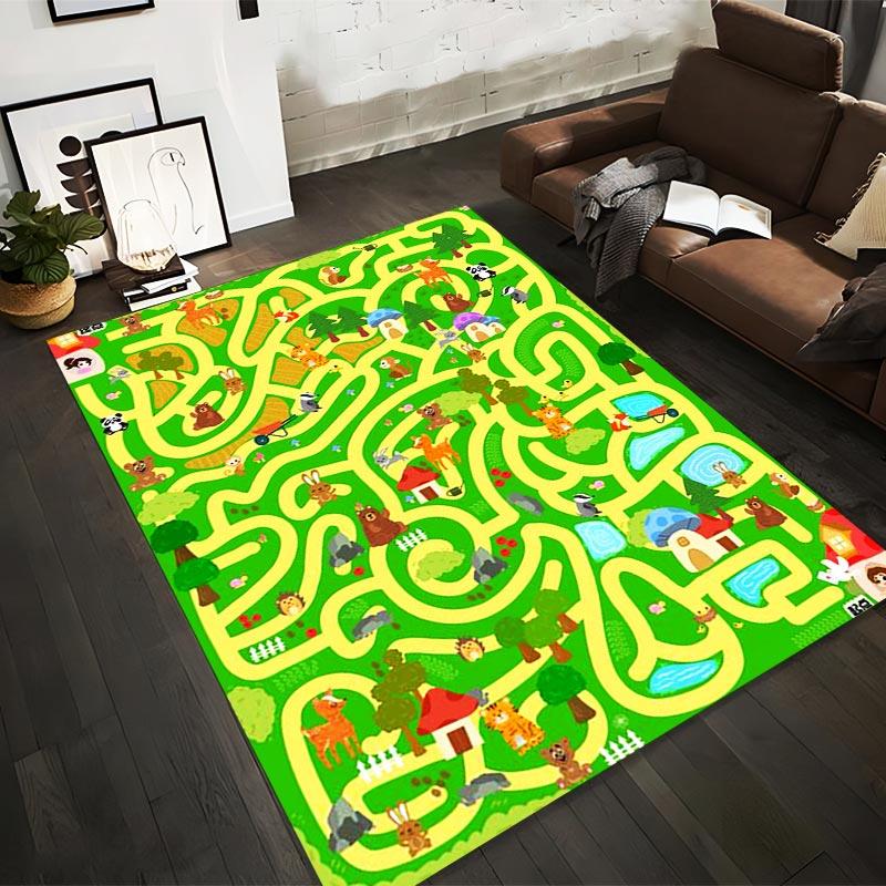 

Kids Carpet with Colorful Animal Maze Design, Educational Play Mat Suitable for use as an anti-slip for living room bedroom sofas 40x60cm( 15x23in )