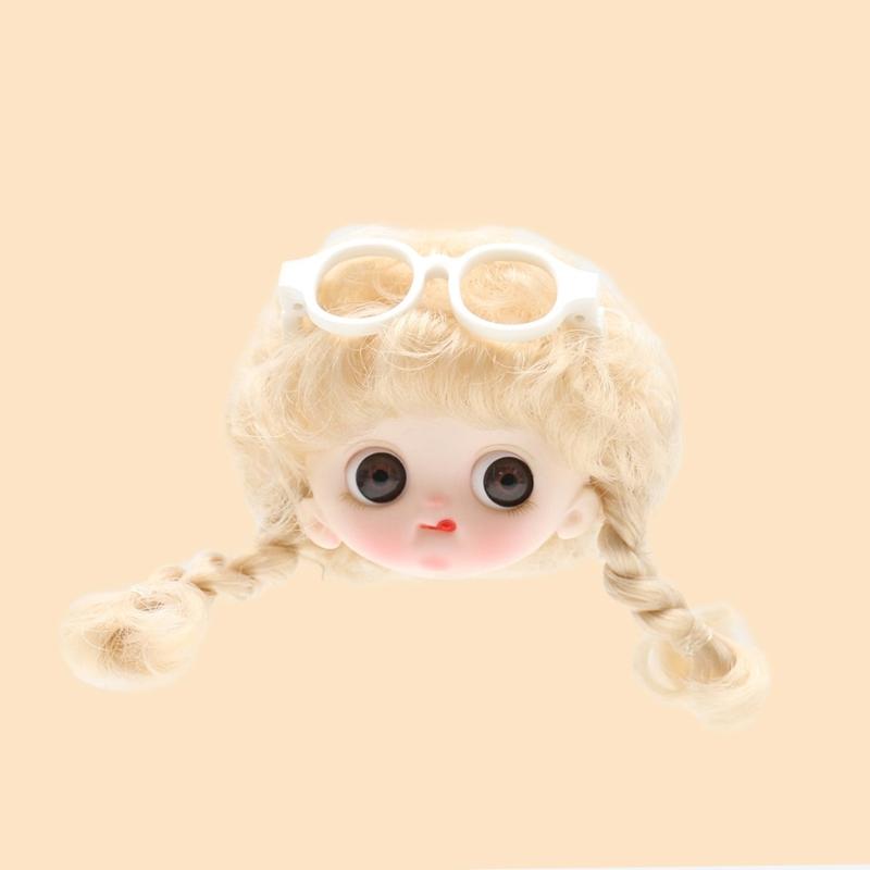 5Pieces Black Frame Glasses Mini Doll Accessory Doll Photo Props Round Square Frame Glasses Miniatures Doll House Props