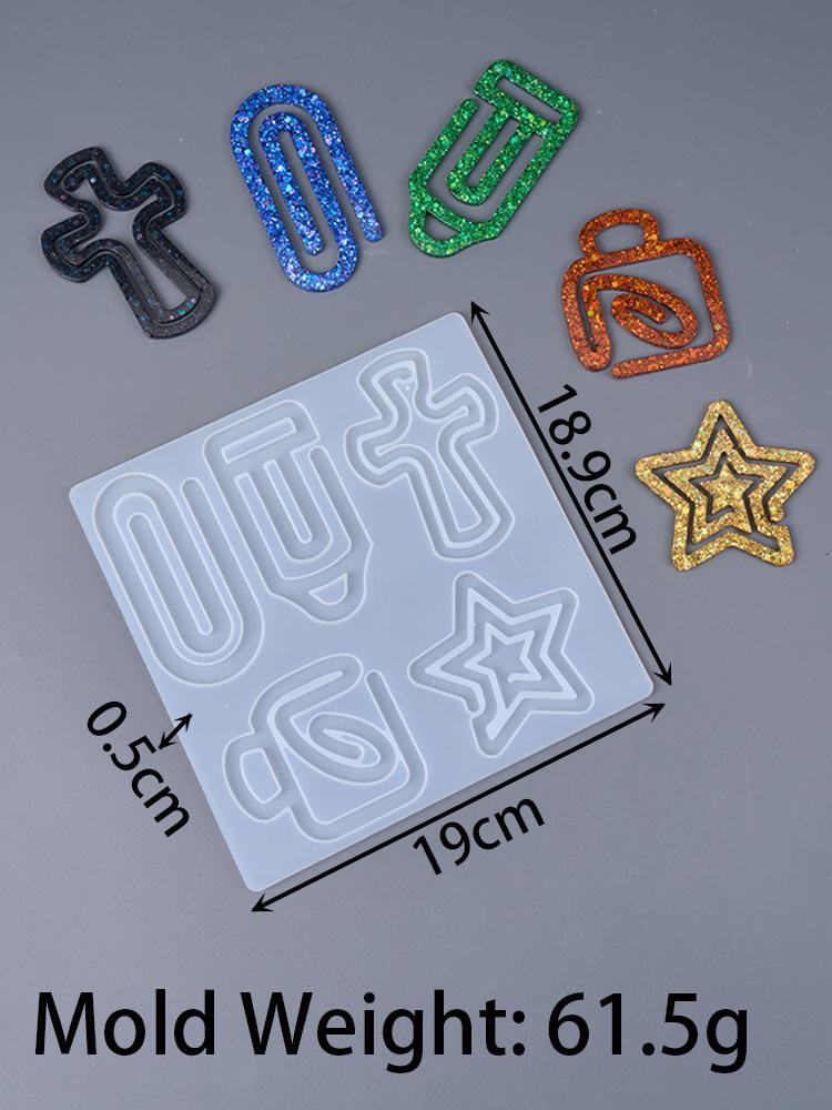DIY Crystal Epoxy Resin Bookmark Silicone Mold Christmas Tree Paperclip Holder Mirror Glossy Stationery Crafts for Office Decor