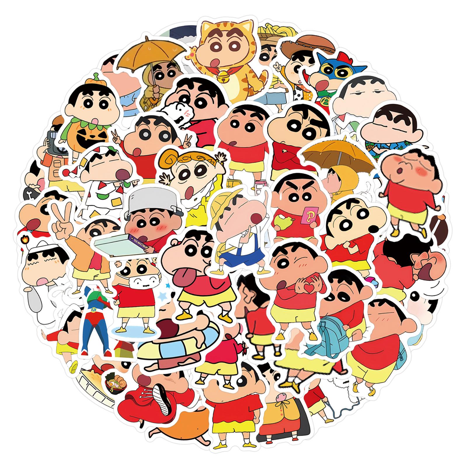 

60 New Style Crayon Shin-shiba Cartoon Graffiti Stickers Decorate Refrigerator Skateboard DIY Personalized Stickers