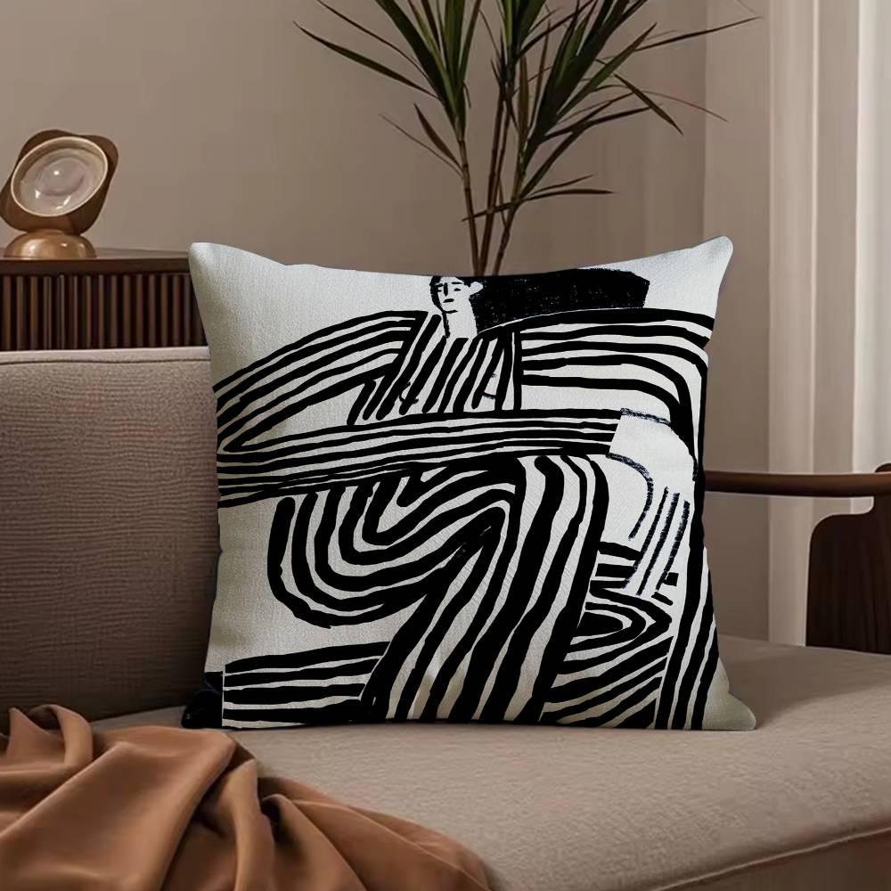 A-Abstract Figure Lines Girl Sofia Pillow Case Null