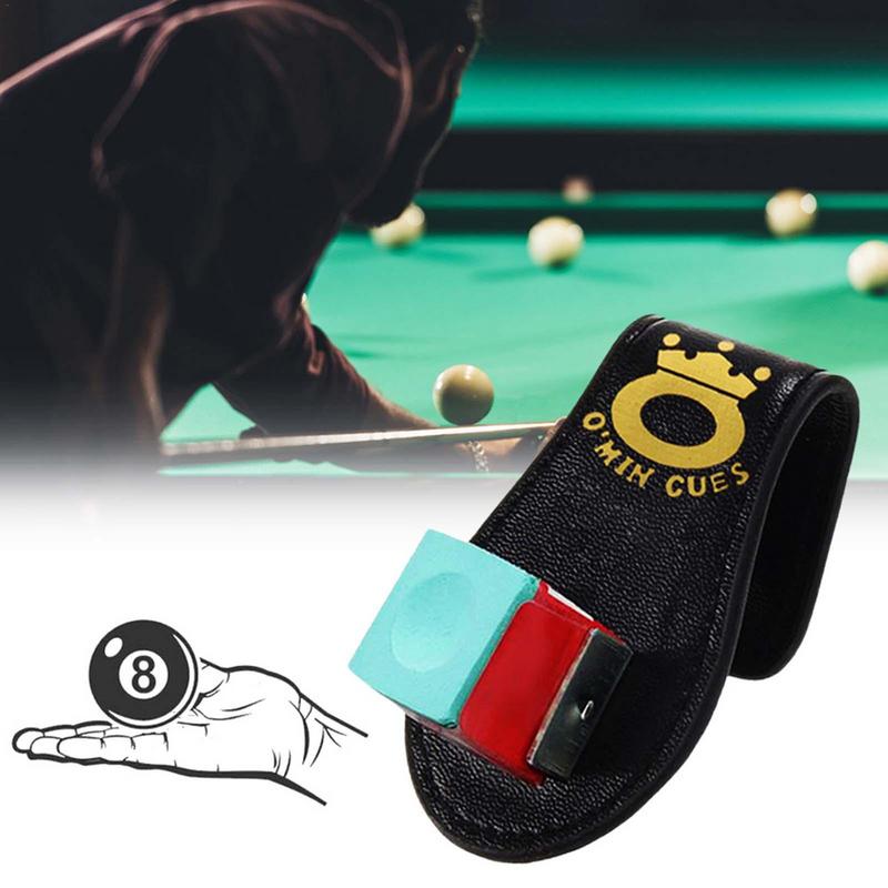 Magnetische Kreidetasche, Kreidehalter aus Leder für Billard-Queue, magnetischer Gürtelclip, kompaktes und fein genähtes Billard-Zubehör