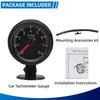 Car Tachometer Gauge 0-8000RPM Car Meter Black Case With White LED tacho For 1-8 Cylinders Gasoline 2" 52mm RPM Tachometer