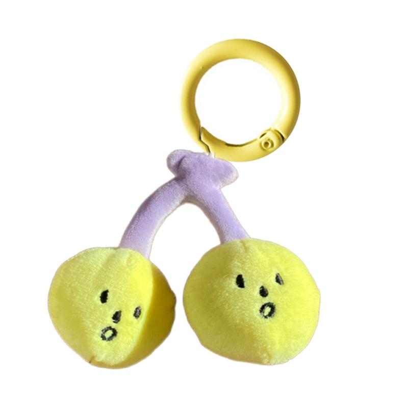 

Lovely Plush Cherry Keychain Hanging Ornament Pendant Car Keyring Backpack Decoration Bag Charm Party Jewelry Gift