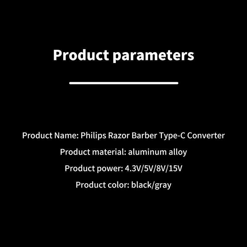 Philips Tıraş Makinesi Şarj Konnektörü İçin 5V/4.3V/8V/15V Usb-C Adaptörü Göstergeli Tip-C Saç Kesme Makinesi Şarj Adaptörü