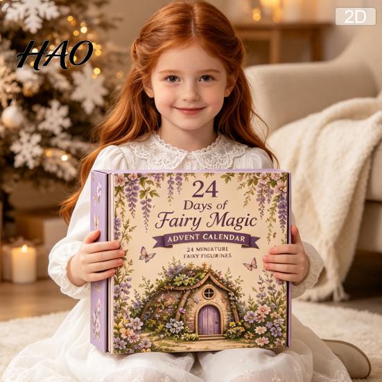 Christmas Advent Calendar 2026 Spirit Calendar, 24-Day Countdown Mini Figure Set, Elf Alien Gift Box for Family Fairy Ornament Collection, Resin