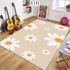 Soft Daisy Floral Botanical Boho Cozy Minimalist Print Living Room Carpet Washable Non-Slip Bedroom Rug for Home Decor