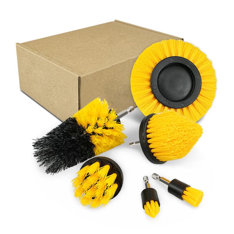 6-Piece Electric Drill Brush Set for Cleaning: Includes Bristle and Wheel Brushes