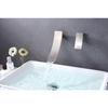Wall Mount Faucet Brushed Nickel,Single Handle Bathroom Sink Faucet with Waterfall Spout