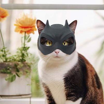 Máscara de Gato Bonita Chapéu de Morcego para Gato e Cachorro Fantasia de Super-Herói Divertida para Animais de Estimação Halloween Cosplay Acessórios para Animais de Estimação
