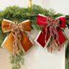 Christmas Bow Ornaments Xmas Tree Velvet Craft Bowknot Xmas Wreath Garland Decorative Ribbon Bows Christmas Decoration