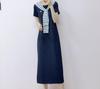 Spring/Summer 2026 Striped Casual T-Shirt Dress with Elegant Shawl