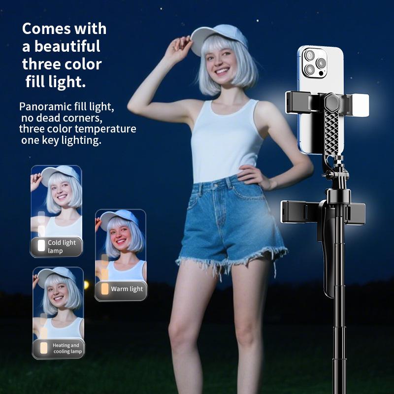 2025 K29 Metal Selfie Stick: 2.15m Tripod with Anti-Shake Bluetooth for Vertical Mobile Live Streaming
