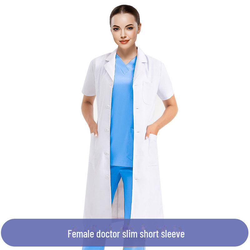 Unisex White Lab Coat for College Students, Doctors, Nurses, Beauty Salon Workers - Long or Short Sleeve Option
