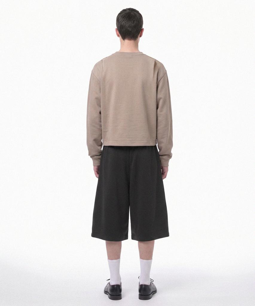 PRINOAR Semi-Crop Long Sleeve T-Shirt - Ginger Beige