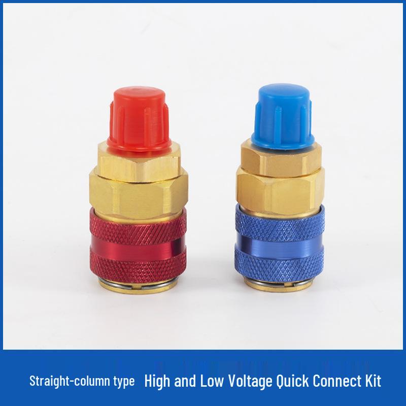 Car AC Refrigerant Refill Adapter Valve for R134a - Adjustable High/Low Pressure