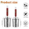 2Pcs Stainless Steel Mesh Pasta Basket with Wooden Handle 2 Sizes Hangable Mesh Spider Strainer Kitchen Noodle Dumpling Skimmer