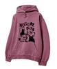 Terry Brushed Pigment Mystery Cat Oversized Hoodie Pink