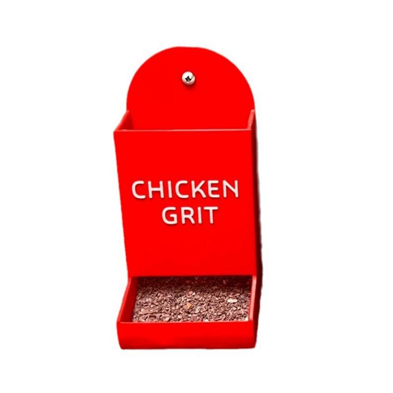 ABGE-Chicken Oyster Shell Feeder And Grit Feeder Plastic Chicken Feeder Chicken Coop Accessories Automatic Chicken Feeder красный