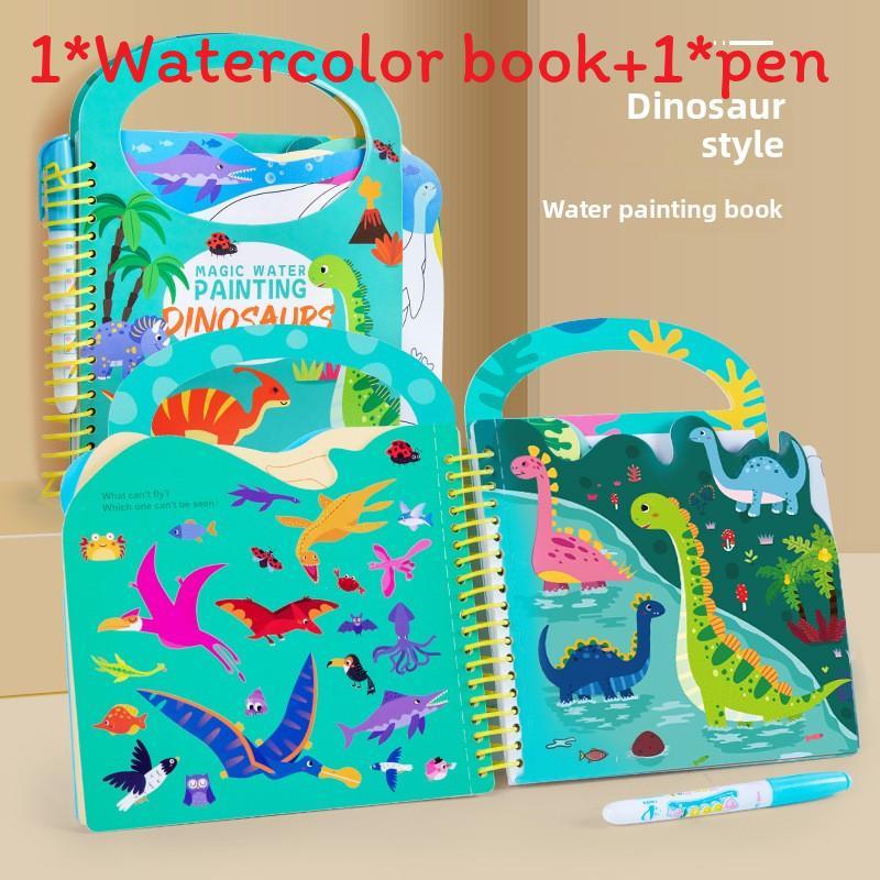 Water Drawing Book For Toddlers With Reusable Water Pen For Animal Recognition Learning